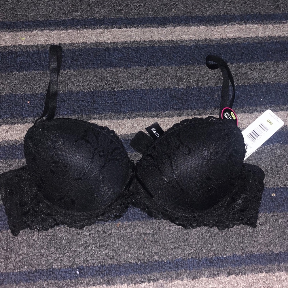Black lace push up bra